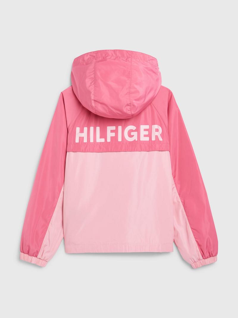 Lány Tommy Hilfiger Two-Tone Windbreaker Kabát Rózsaszín | HU 1804TCE